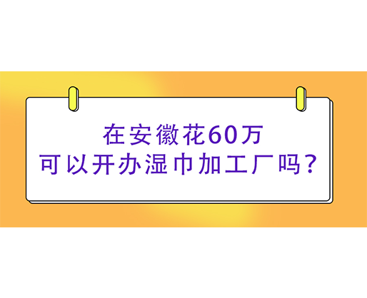 在安徽花60萬可以開辦濕巾加工廠嗎？